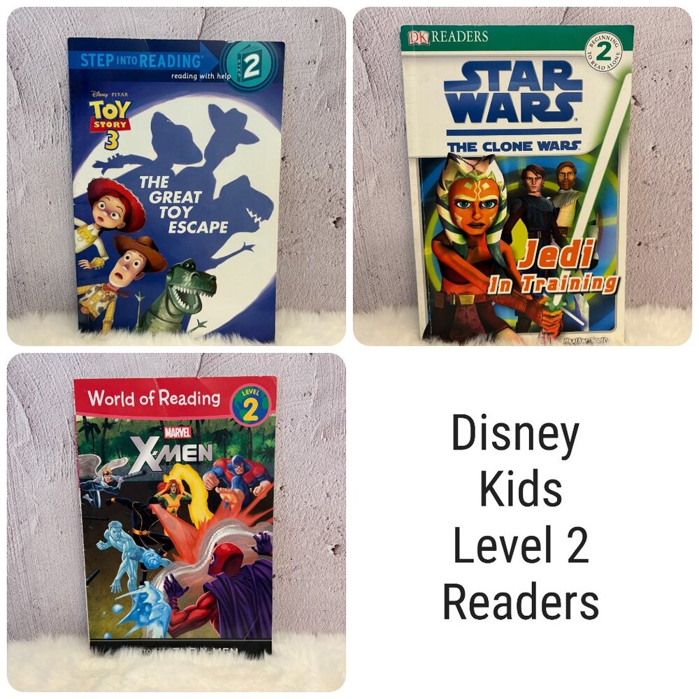 Kids Disney, Toy Story,  Star Wars, Xmen, Level 2 Books Bundle (SKU: 175MI)